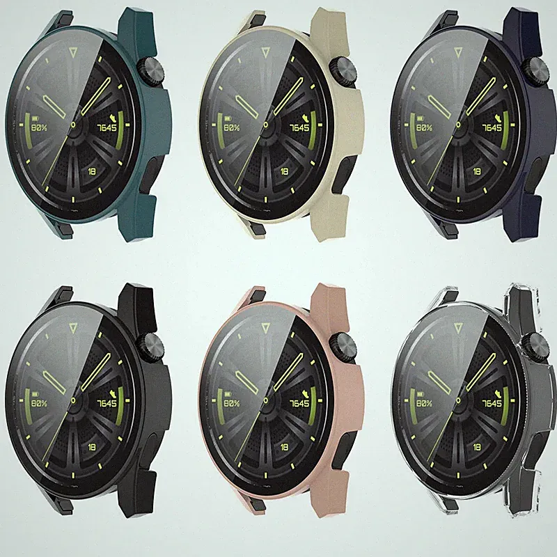 Huawei GT3 Hülle + Hartglas Superior Smart Watch Displayschutz 42mm 44mm