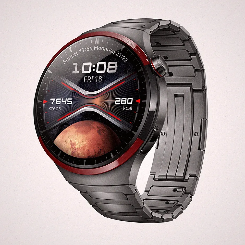 Huawei Watch 4 Pro Smartwatch Schwarz Rot 38mm Fitness Uhr Andriod Titanium Band
