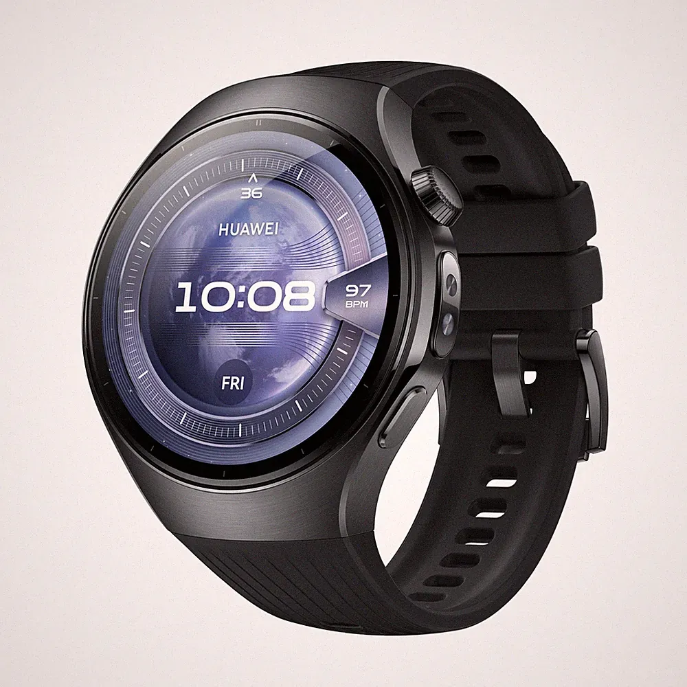 Huawei Watch 5 Schwarz Fluoroelastomer 1.5" OLED 867mAh WiFi for Android iOS