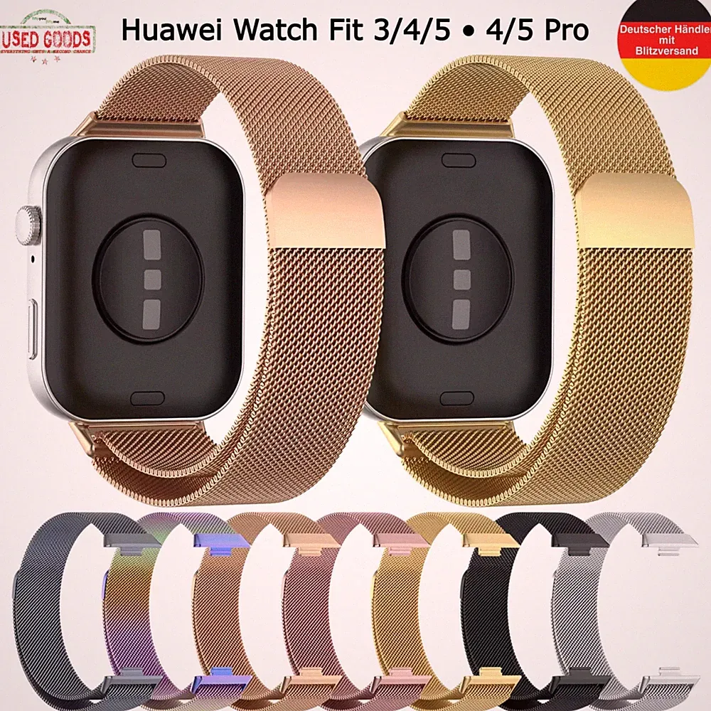 Huawei Watch Fit 3 4 5 und 4/5 PRO Magnet Milanaise Armband Mesh Smart Watch