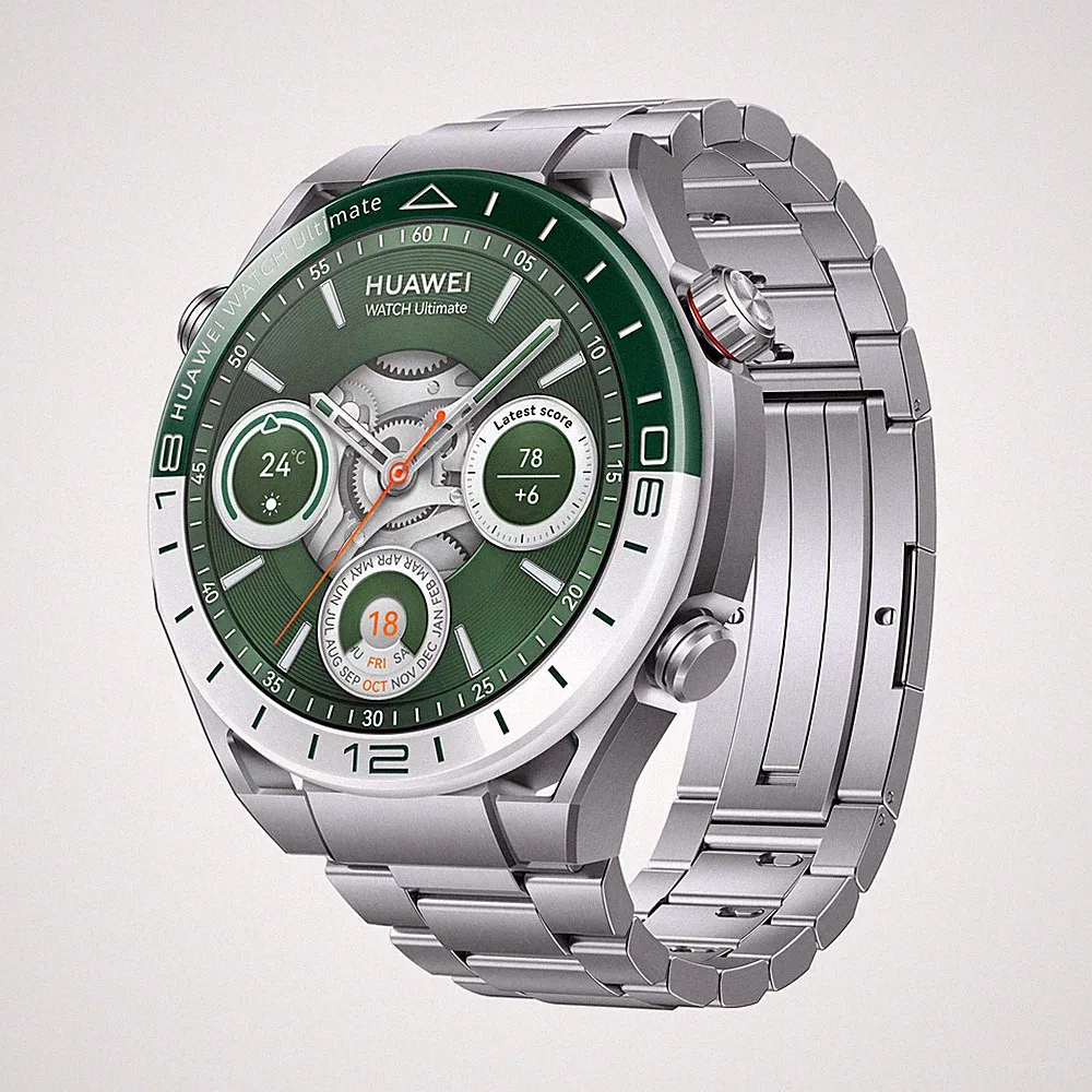 Huawei Watch Ultimate Zircon grün silber 32 GB 1,5'' AMOLED Smartwatch Unisex