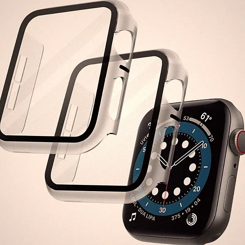 Hülle mit Displayschutz für Apple Watch 44mm Rundum Schutz Case 2 Stück