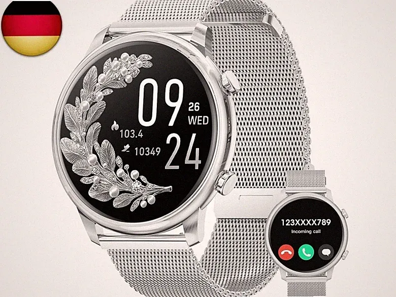 Hwagol Smartwatch Damen, 1.39" Zoll Touchscreen Smart Watch mit Bluetooth