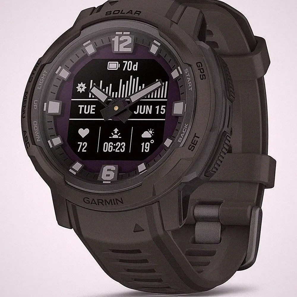 Hybrid Smartwatch GARMIN INSTINCT CROSSOVER SOLAR Silikon Graphite 010-02730-01