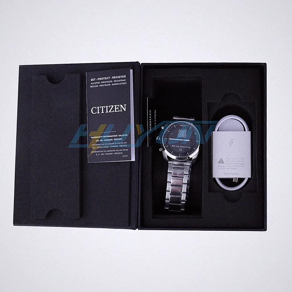 Hybrid Smartwatch JX2010-55E CZ Smart Citizen schwarzes Zifferblatt silber Band