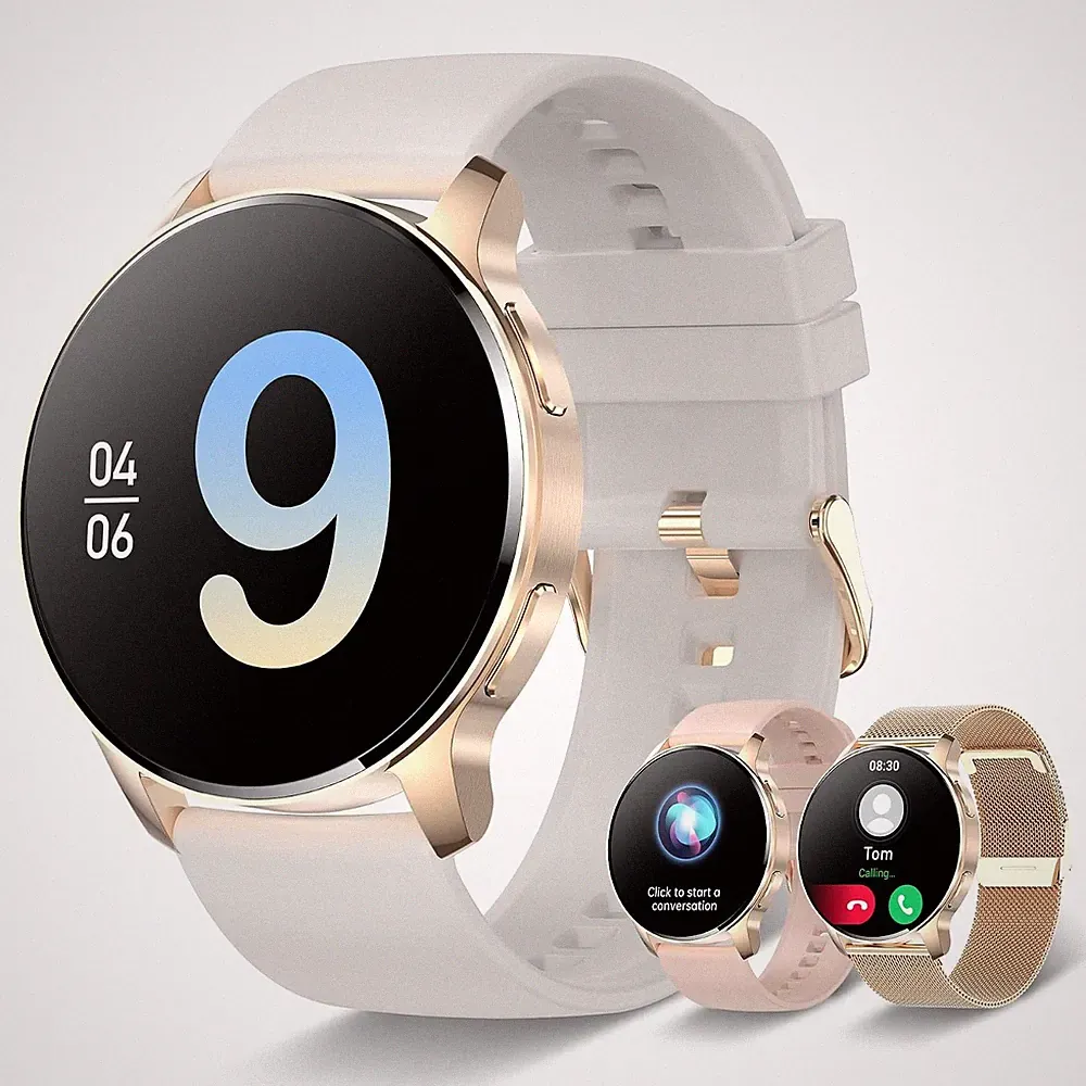 Iaret Smartwatch Damen, 1,32 Zoll Touchscreen Fitnessuhr Damen, Wasserdicht