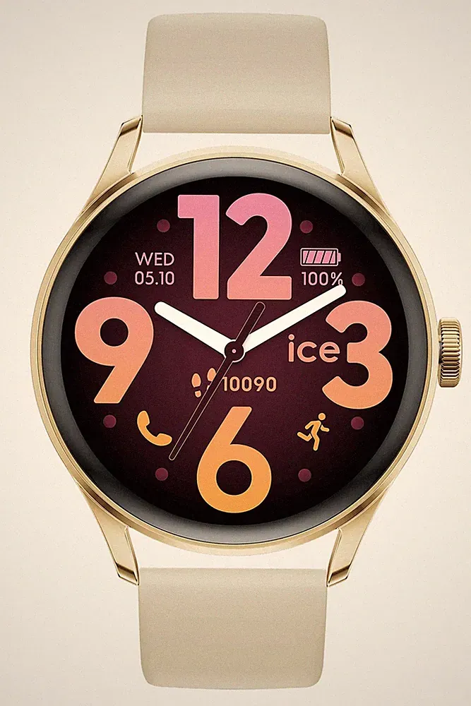 ICE-WATCH Damenuhr Smartwatch ICE Smart 3.0 Round Goldfarben/Beige 025115