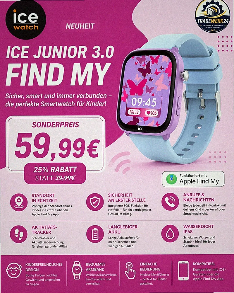 Ice-Watch - ICE smart junior 3.0 Find My Purple Soft blue - Lila geolokalisierba
