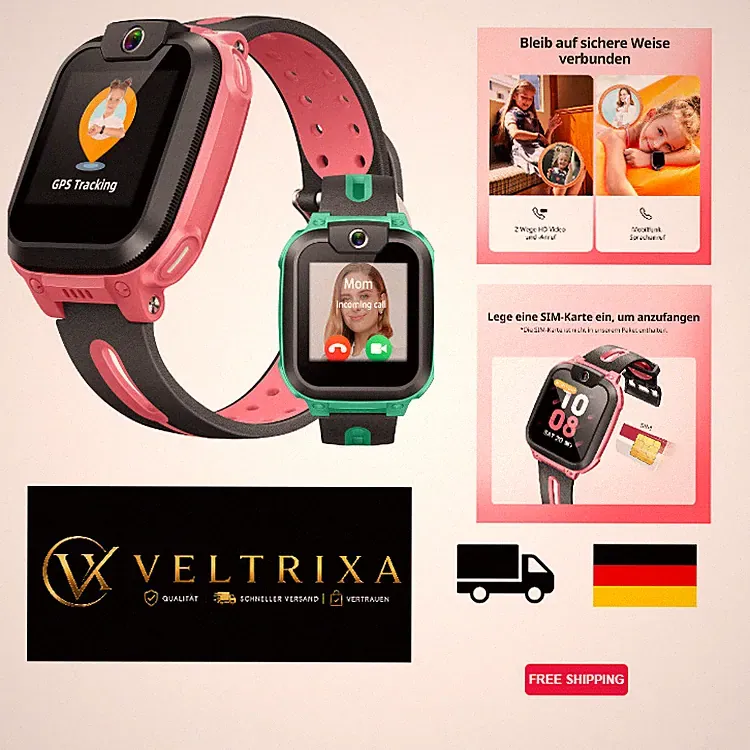 imoo Z1 Kinder Smartwatch mit GPS, Videoanruf, SOS, Rosa, 25,6x3,3 cm, SIM