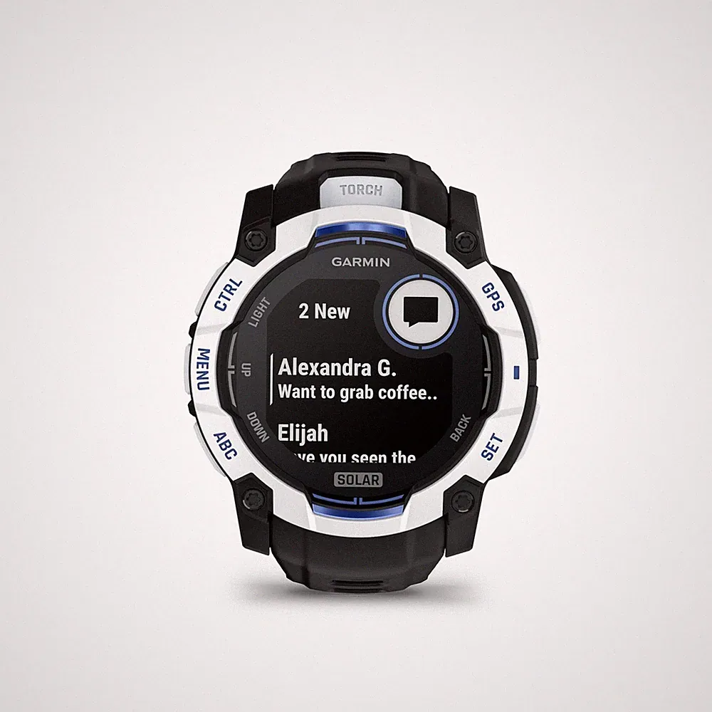 Instinct 3 GPS 50mm Smartwatch, Solar, Whitestone
