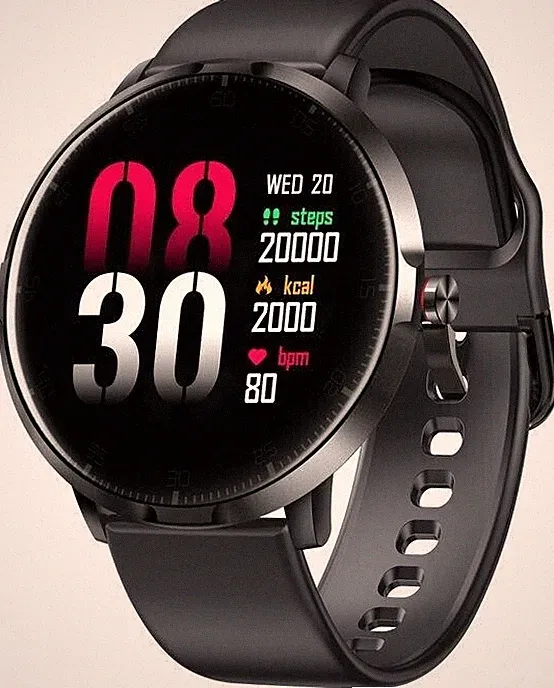 IOMI Smartwatch Fitnesstracker Bluetooth Freizeit Sportuhr Pulssensor schwarz