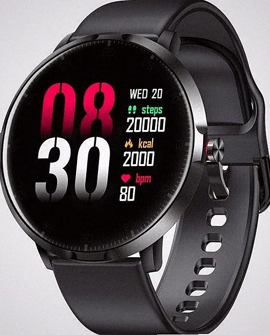 IOMI Smartwatch Fitnesstracker Bluetooth Freizeit Sportuhr Pulssensor schwarz