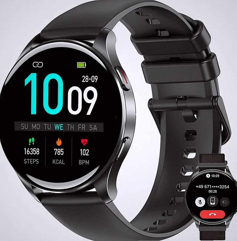 IOWODO Smartwatch Damen Herren 2026 (Rund 1.43" AMOLED) | Bluetooth Anrufe Uhr