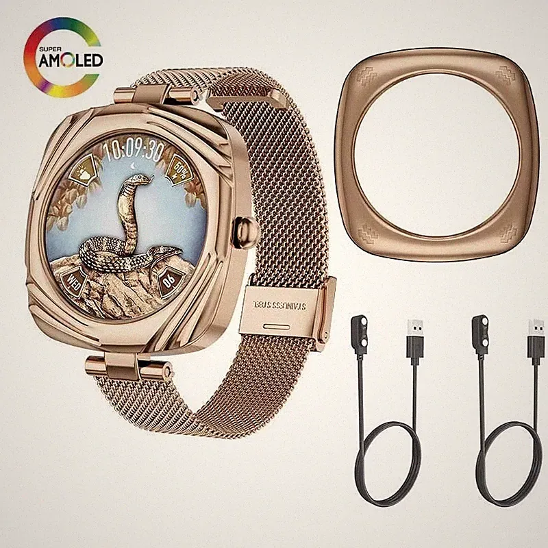 IP68 wasserdicht Elegante Damen Smartwatches Herzfrequenz Blutdruck Monitor NFC