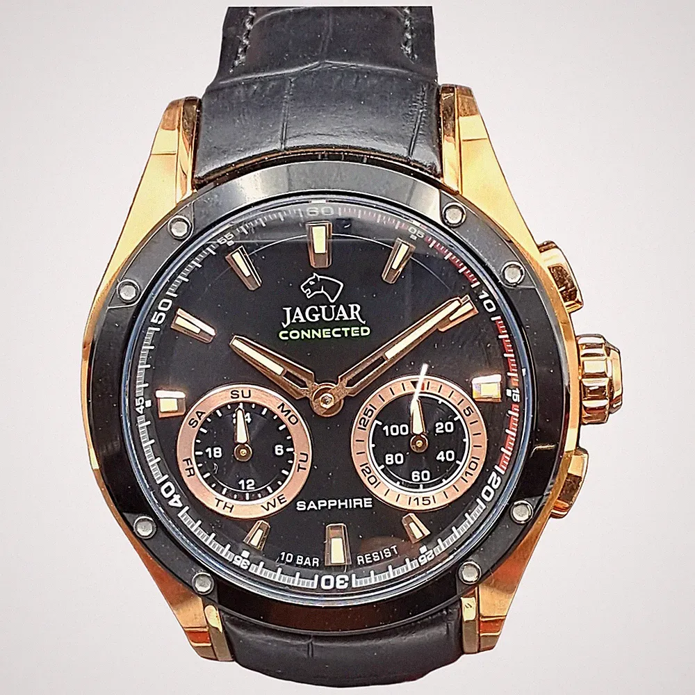 JAGUAR J959/1 Hybrid Smartwatch Herren Leder Schwarz 10 ATM Analog Special