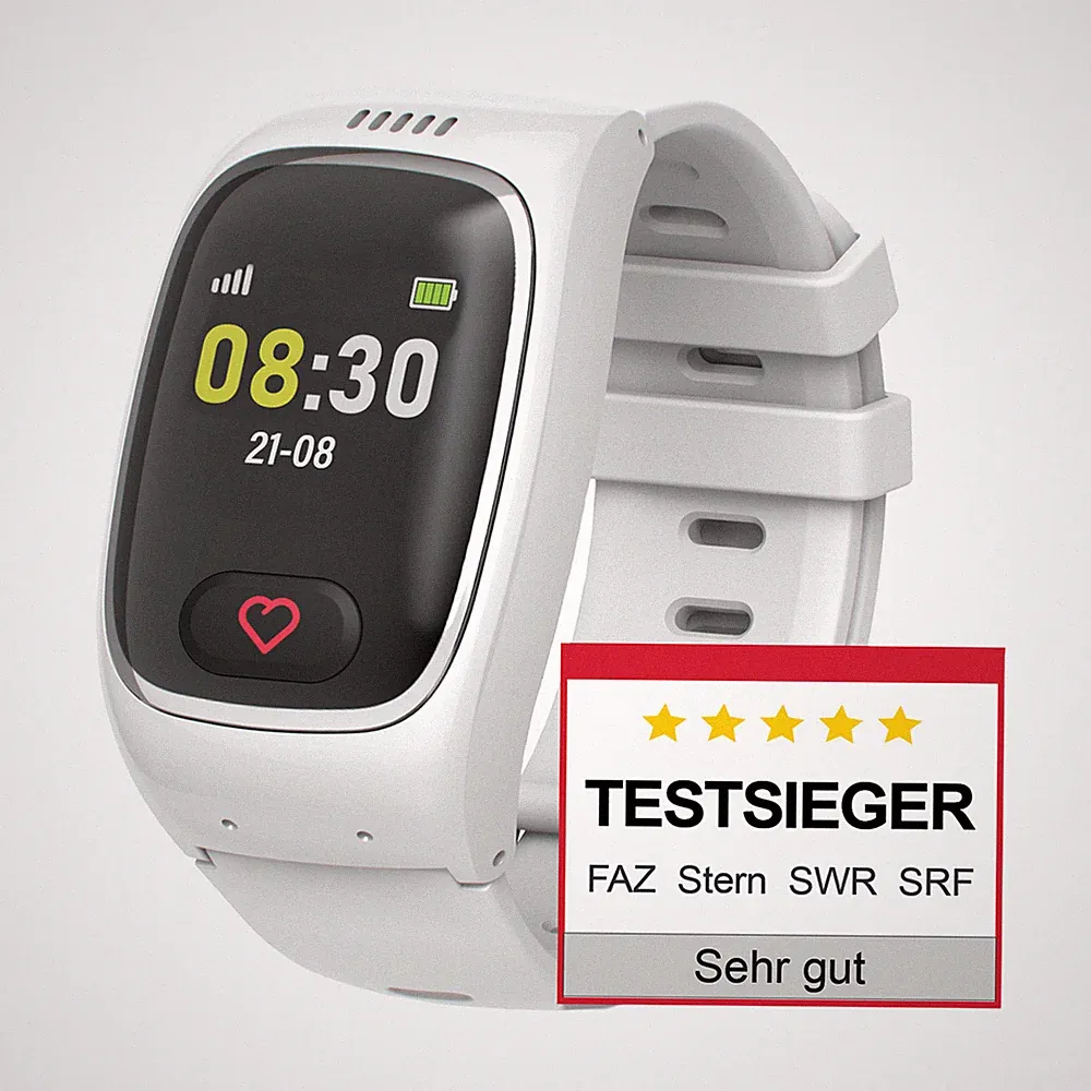 James B8 Senioren Smartwatch Notrufuhr SOS & GPS Weiß
