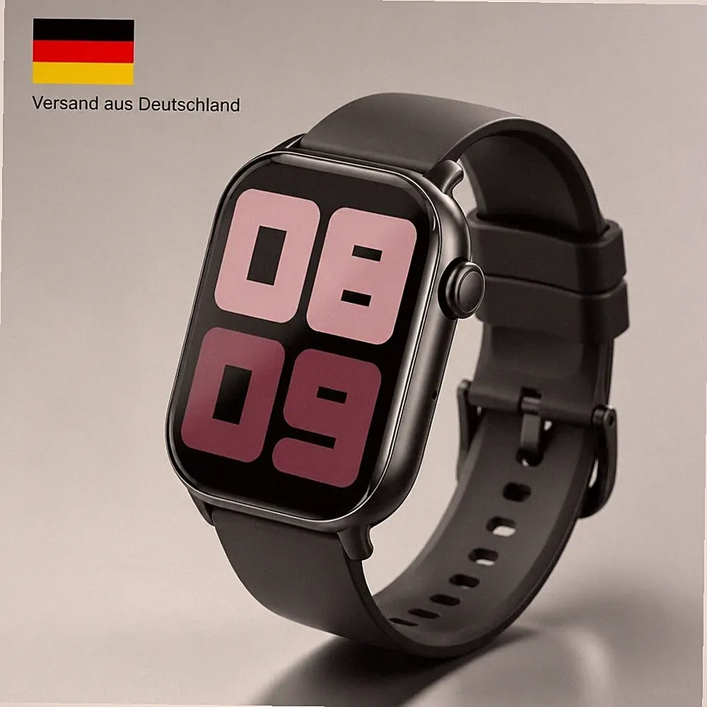 Jugeman P99 Smartwatch Herren Damen Bluetooth Anrufe 110+ Sportmodi Schwarz