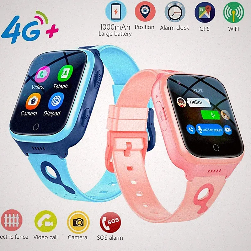 K9 Kids 4G Smartwatch Videoanruf IP67 Wasserdichter Standort-Tracker SOS GPS LBS