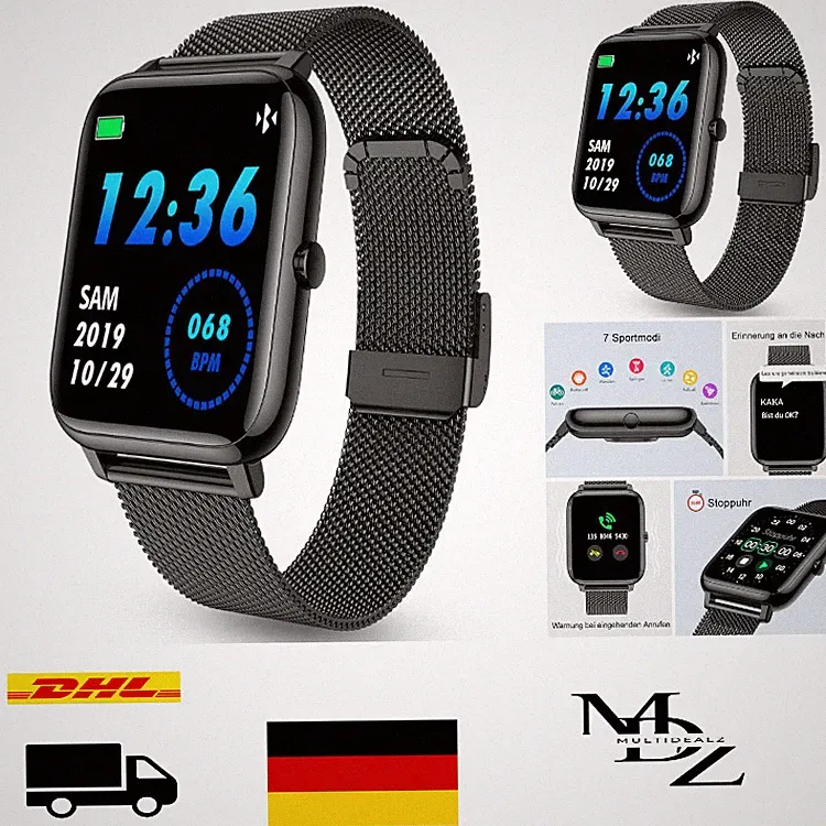 KALINCO Smartwatch | 1,4 Zoll Farbdisplay | Blutdruck & Schlafmonitor