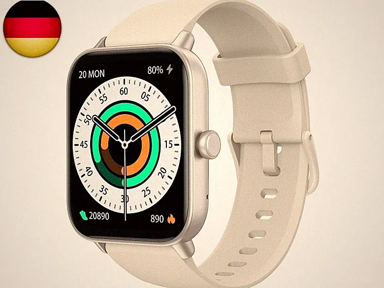 KALINCO Smartwatch für Damen Herren, Fitnessuhr 1.8 Zoll mit Telefonfunktion