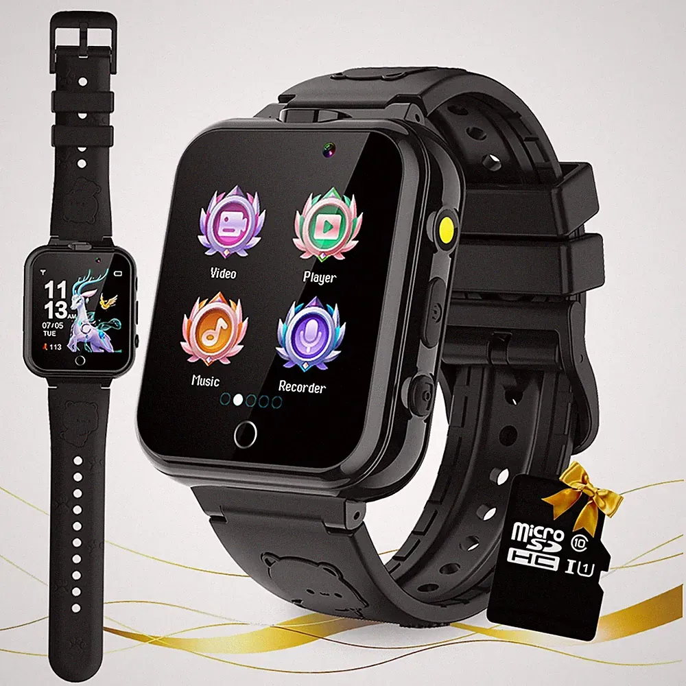 Kind Smartwatch 24SpielSchritte 2 HD Kamera Mode für Kinder schwarz