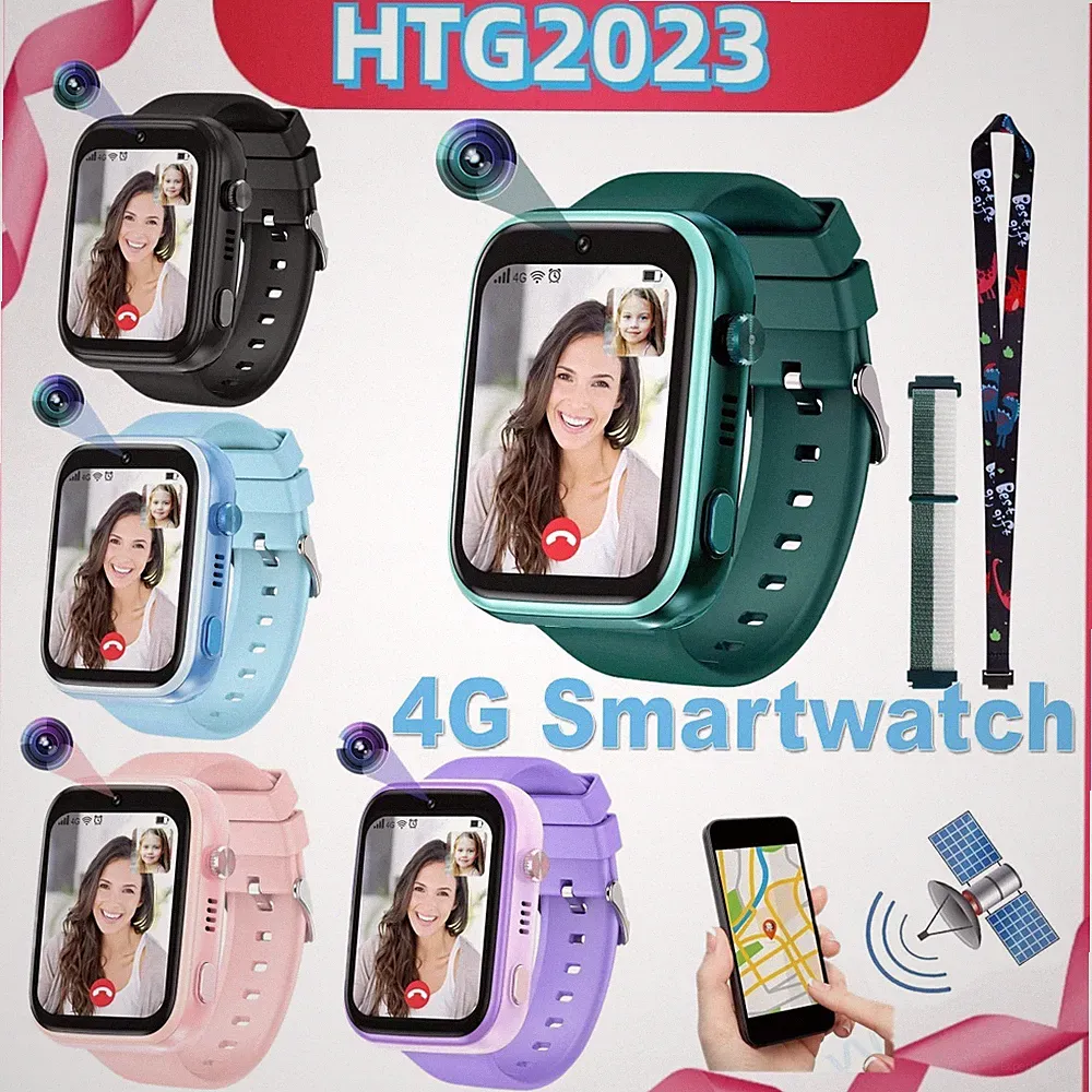 Kinder 4G Smartwatch mit GPS-Tracker WLAN Videoanruf Kamera Geburtstagsgeschenk