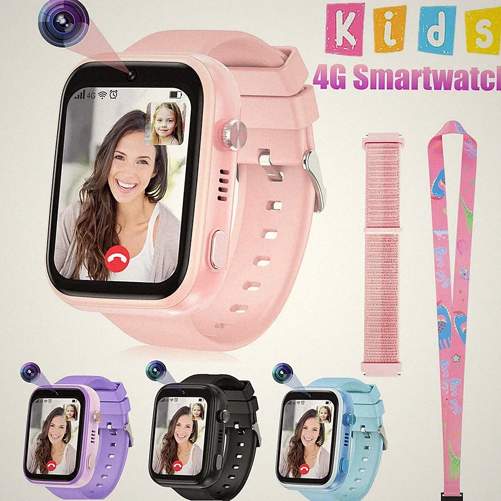 Kinder 4G Smartwatch Videoanruf-Kamera Telefonuhr für Jungen Mädchen Geschenk