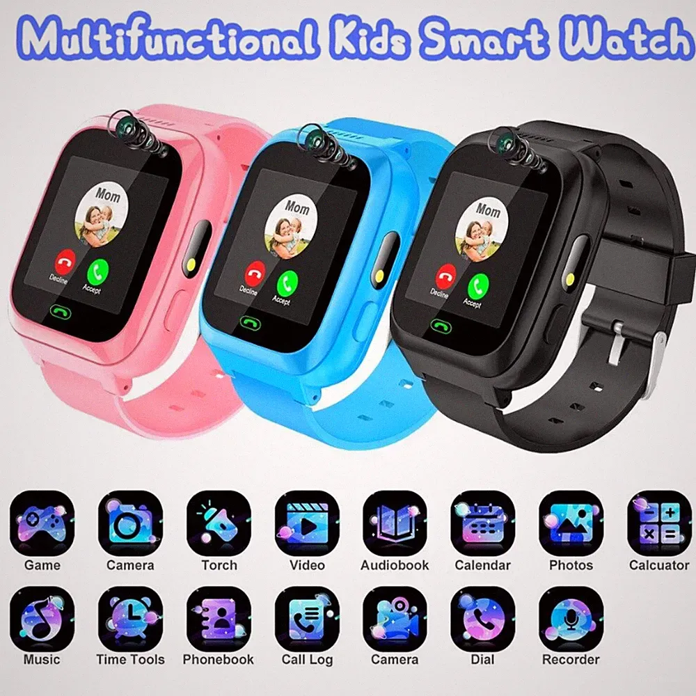 Kinder Game Smartwatch Telefon Videoanruf, Stoppuhr, Kamera, SOS ,Geschenk DE