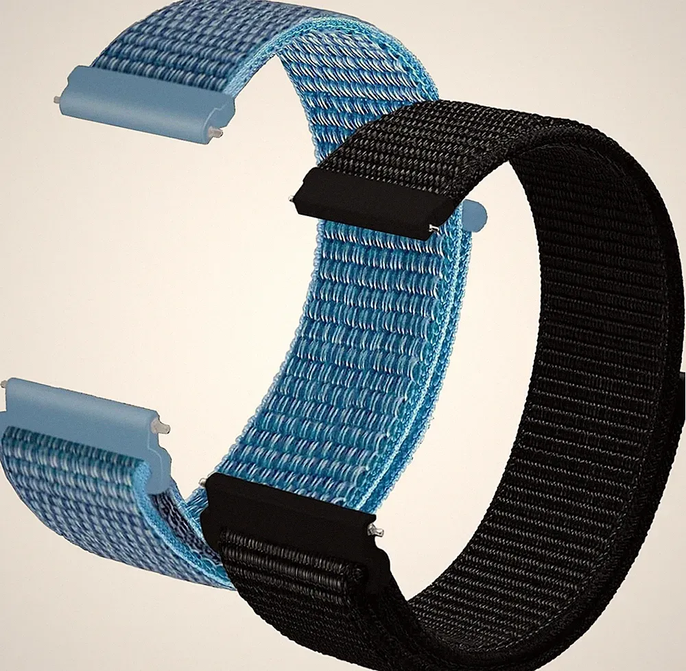 Kinder Nylon Ersatzarmbänder für Anio 5 Smartwatch 20mm Blau+Schwarz