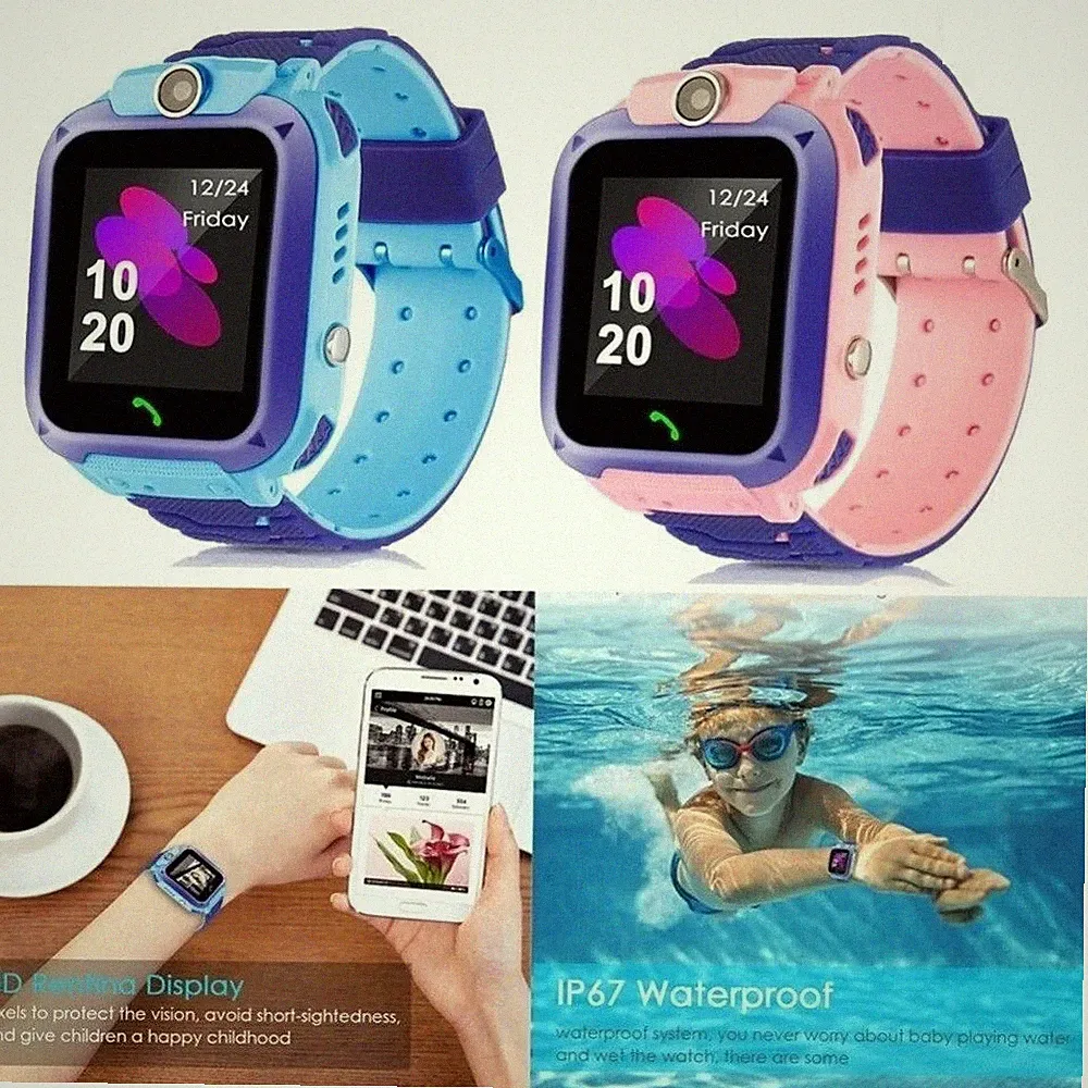 Kinder Smart Watch Kamera Wasserdicht Anruf Telefon Uhren für Jungen Mädchen ~