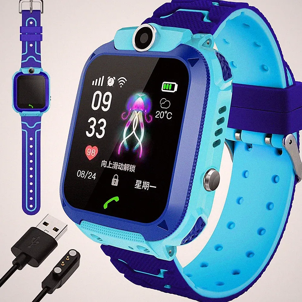 Kinder-Smartwatch 2025 mit & SOS-Taste – SIM-Karte + 7 Tage Akku | IP53