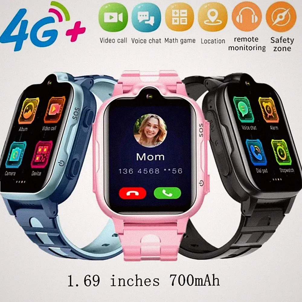 Kinder-Smartwatch 4G K15H 4,3 cm (1,7 Zoll) Vollbild, mit WLAN/Videoanruf/GPS