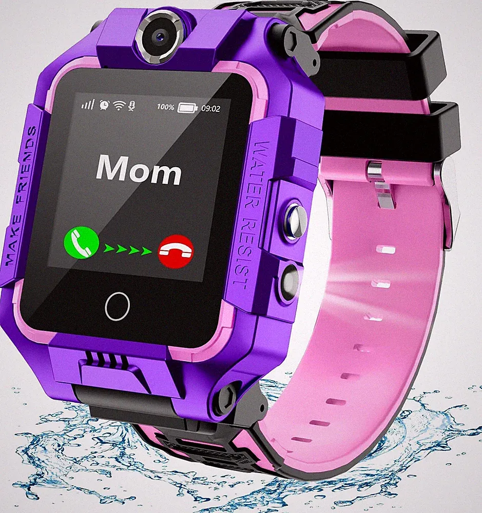 Kinder Smartwatch 4G mit Telefonfunktion Wasserdicht 360° GPS Tracker Anruf SOS