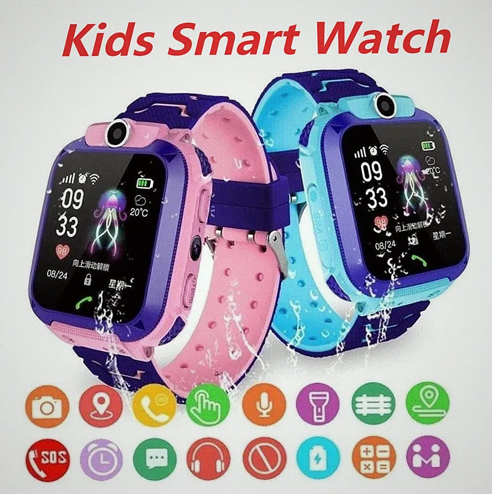 Kinder Smartwatch 4G Uhr SOS SIM LBS Tracker Telefonuhr Wasserdicht Armbanduhr