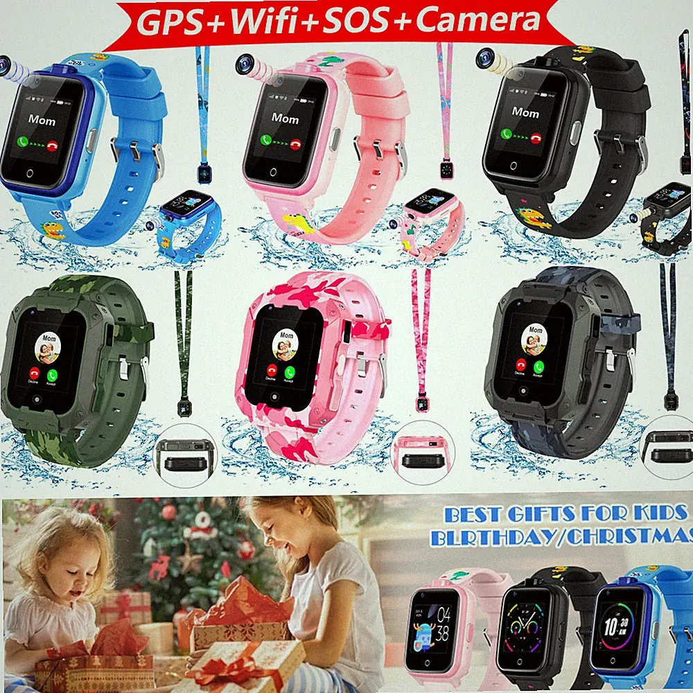 Kinder Smartwatch 4G Wifi GPS Tracker SOS Videoanruf Voice Chat Kamera Wecker