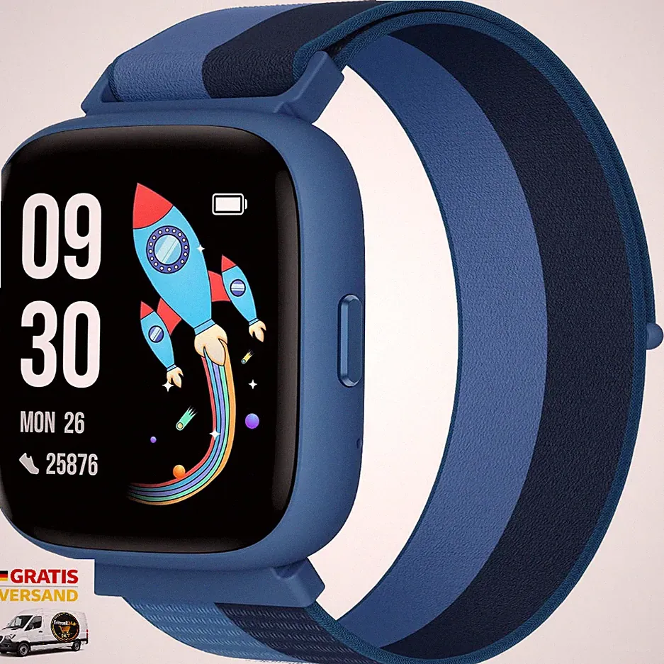 Kinder Smartwatch Brave 2 1,8 Zoll HD Touchscreen Schrittzähler Pulsmonitor