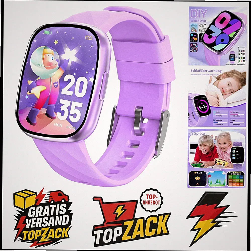 Kinder Smartwatch Fitness Tracker Sportmodi Kompatibel mit iOS und Android
