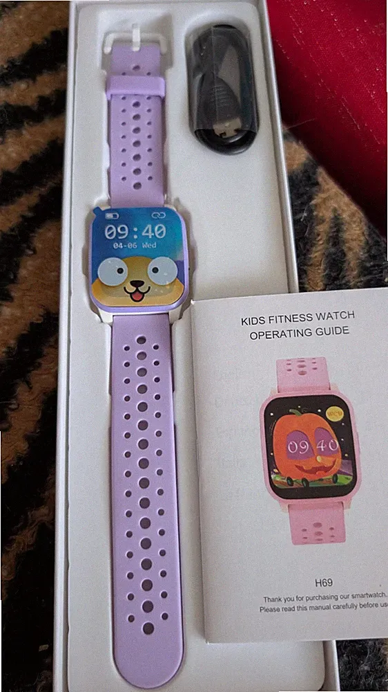 Kinder Smartwatch Fitness Watch H69 lila 40 mm Lederarmband Android-kompatibel