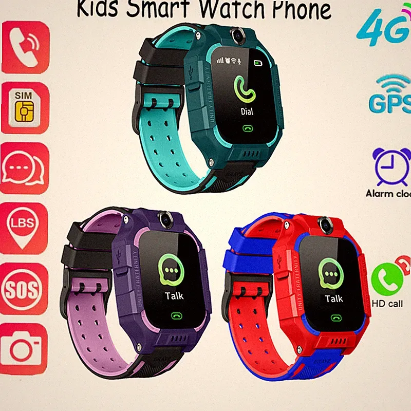 Kinder Smartwatch Kamera Telefonuhr SIM GPS Tracker SOS Armbanduhr Wasserdicht