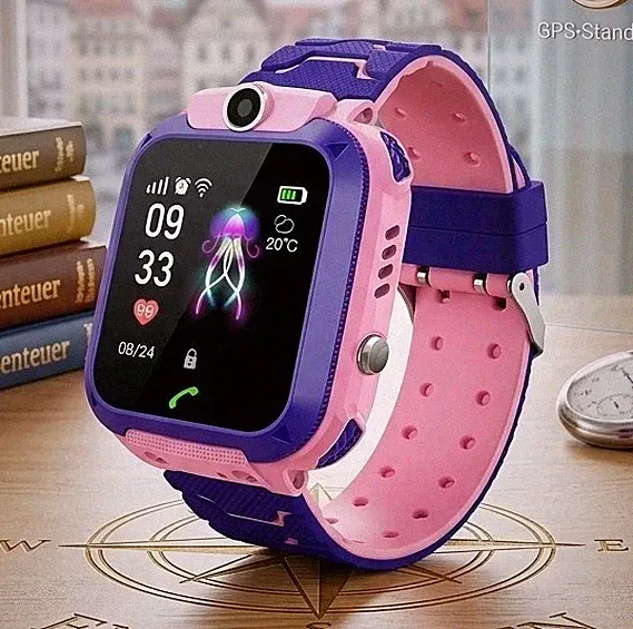 Kinder Smartwatch mit GPS Telefon SOS Kamera - Kinderuhr Wasserdicht Rosa