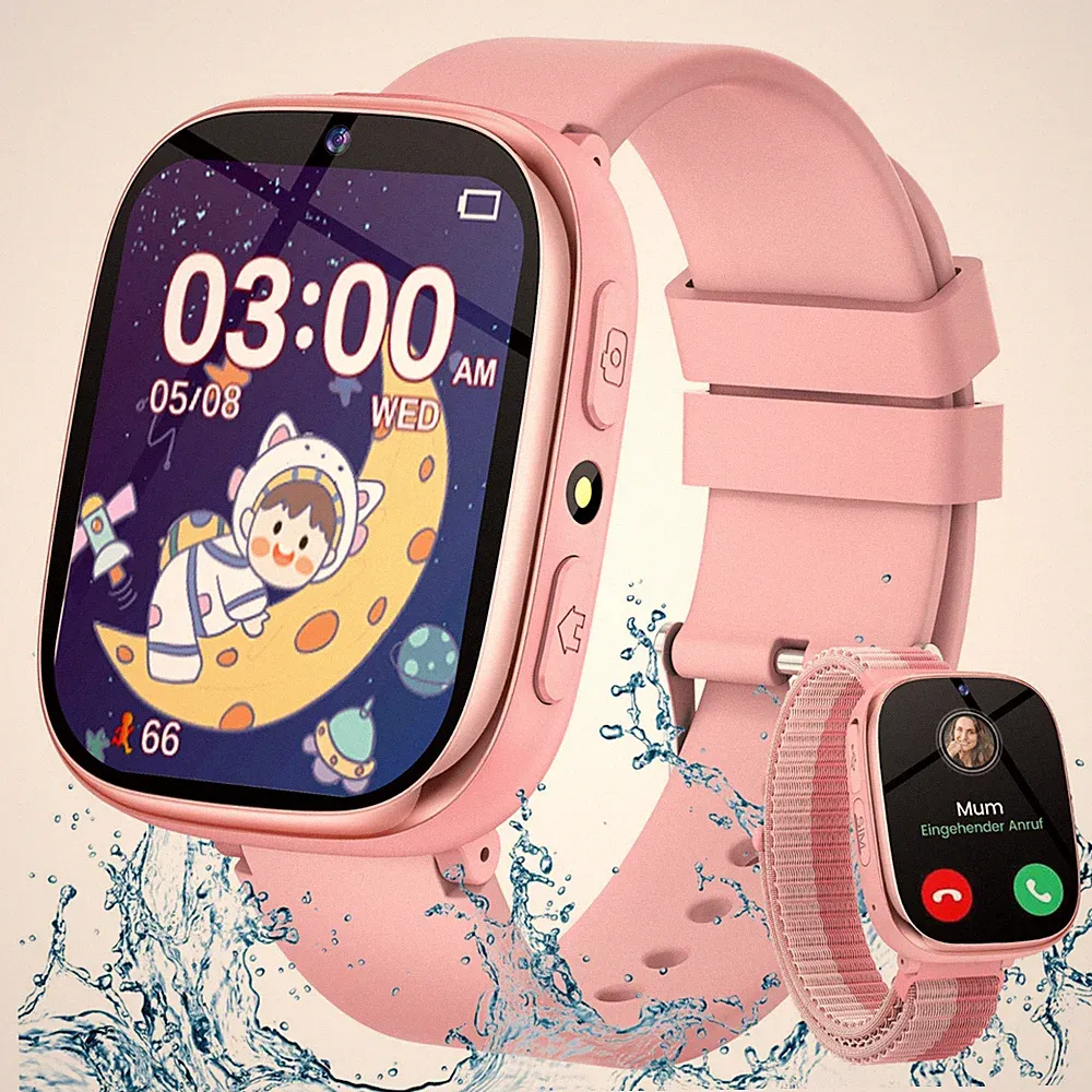 Kinder Smartwatch mit Sim, 4G, Kamera, Spiele, Touchdisplay, Klassenmodus