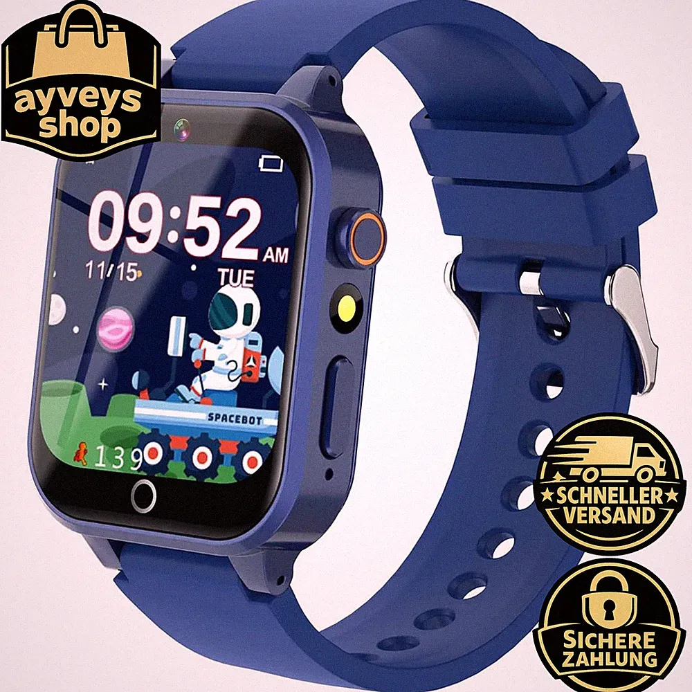 Kinder Smartwatch mit Spielen Sport 3 Sportmodi MP3 Musik 100+ Lernkarten