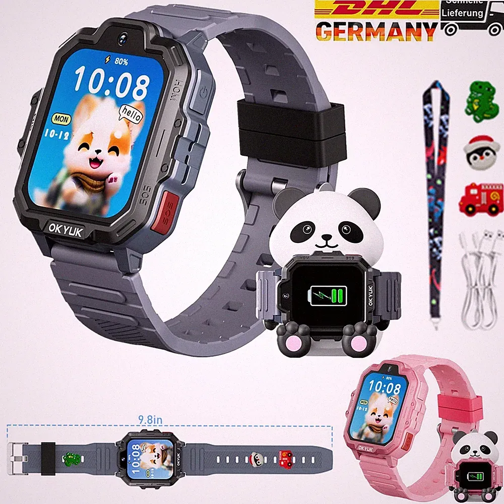Kinder Smartwatch mit Telefonfunktion Armbanduhr Smart Watch SOS Videoanruf