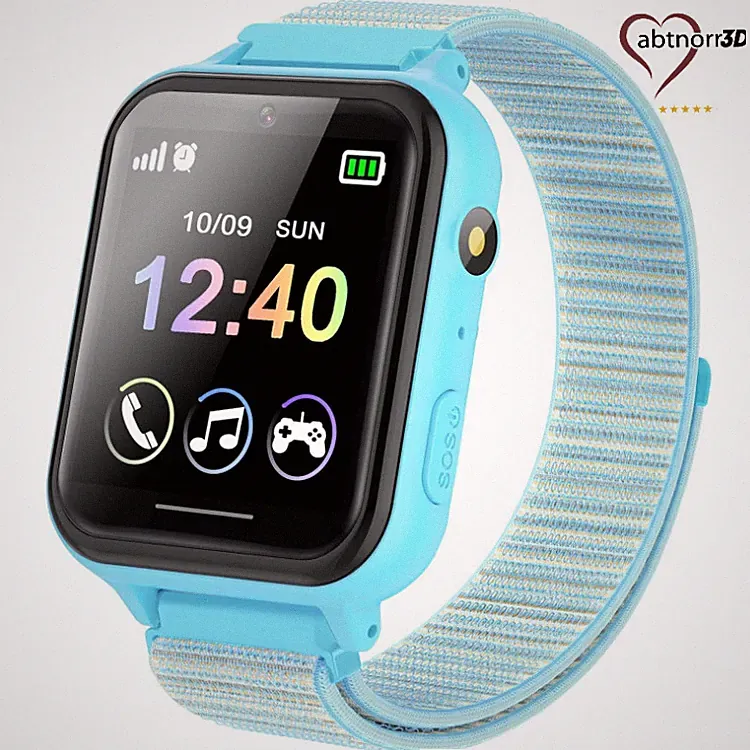 Kinder Smartwatch S27, Telefon Uhr für 4-12 Jahre, 10 Spiele, MP3, SOS, Blau