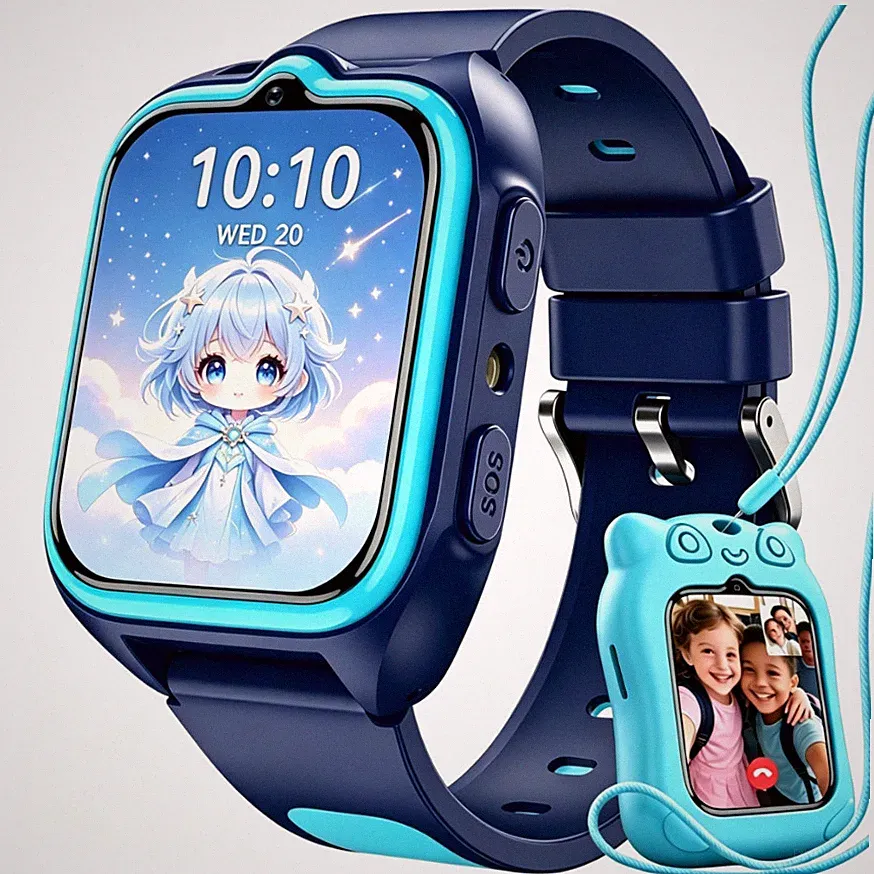 Kinder-Smartwatch SIM-Slot GPS WLAN LBS Ortung SOS Notruf Videoanruf Telefonuhr