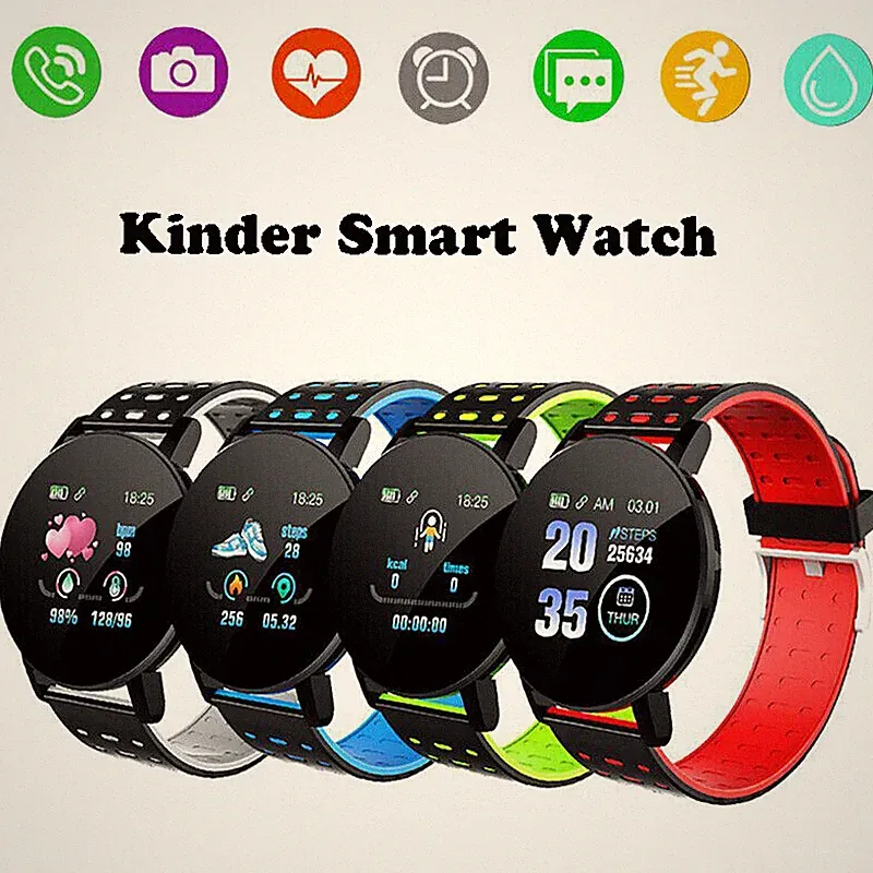 Kinder Smartwatch Sport Schrittzähler Herzfrequenz Fitness Tracker Wasserdicht