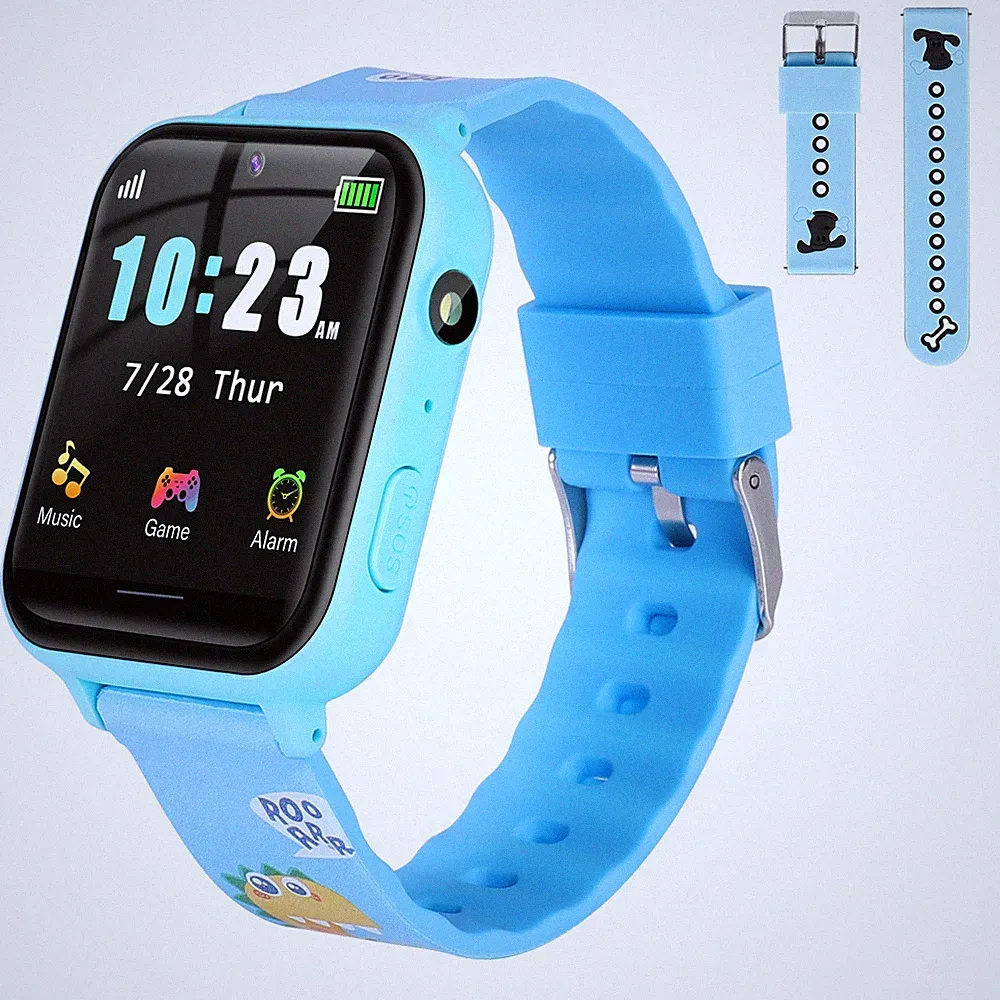 Kinder Smartwatch Telefonuhr mit Musikspieler SOS Kamera Voice-Chat Gaming-Uhr
