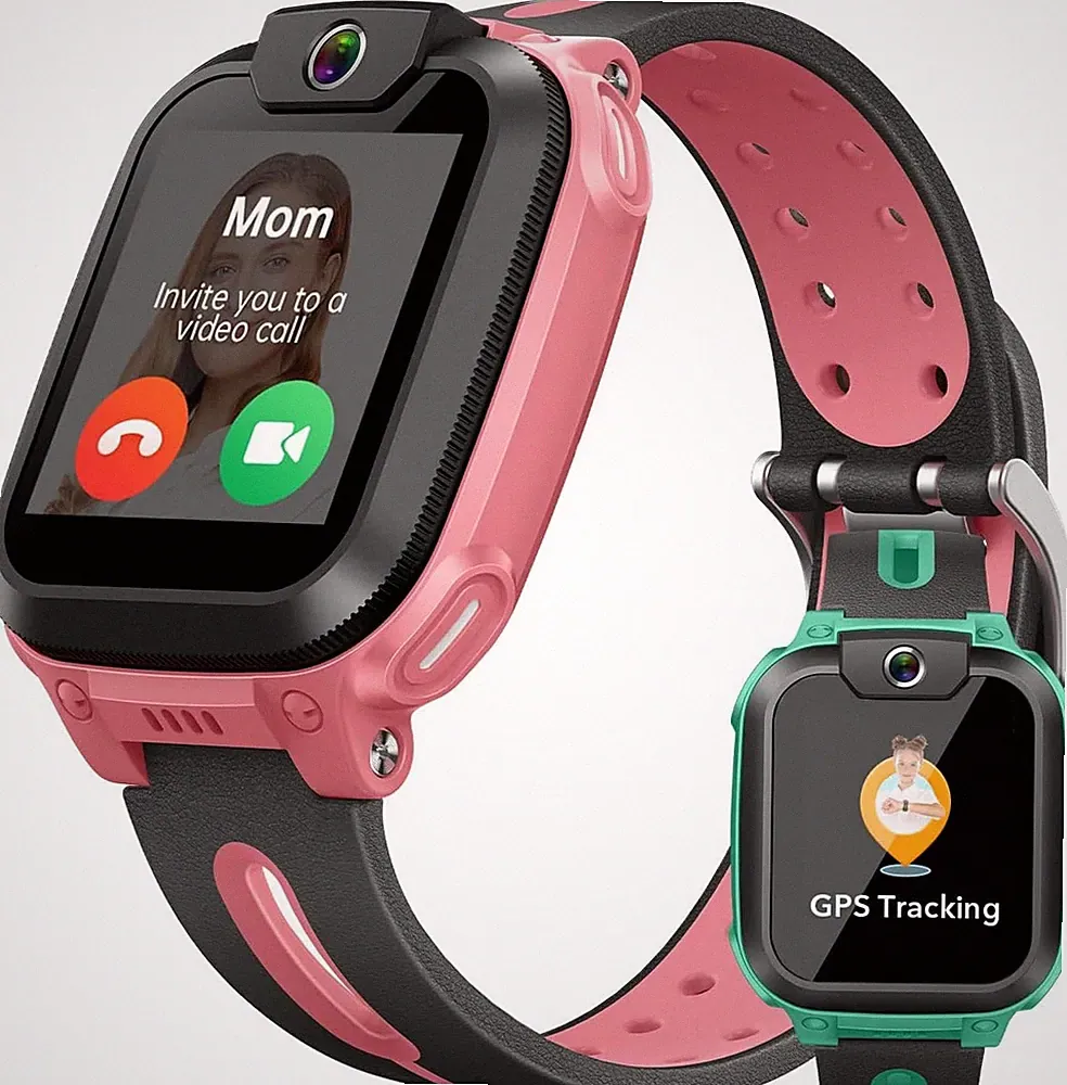 Kinder Smartwatch Z1 GPS 4G Videoanruf IPX8 Wasserdicht Rosa für Mädchen