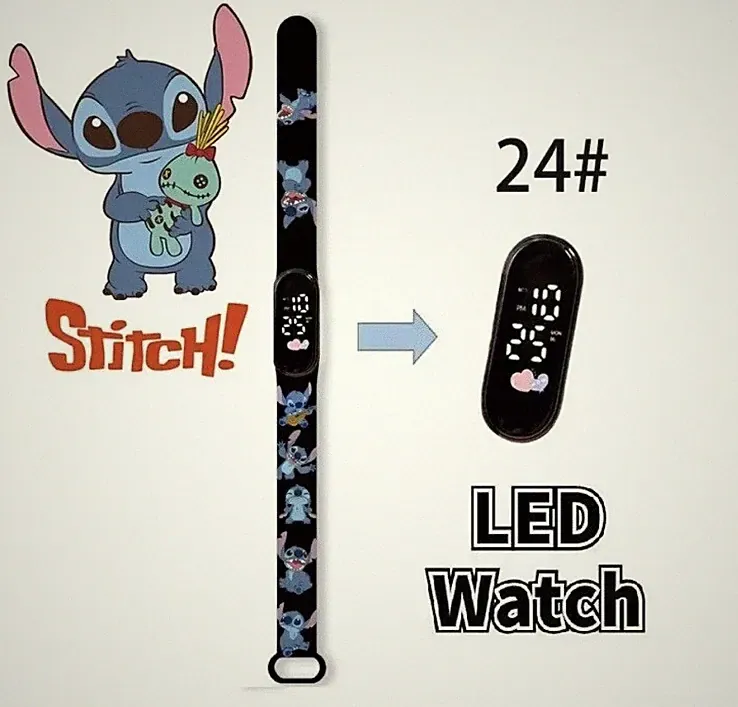 Kinderuhr LED Geschenke Black Stitch Anime Digital Kinder Cartoon Sportuhr