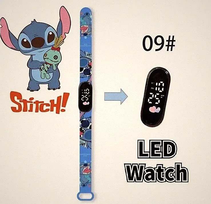 Kinderuhr LED Geschenke blaue Nähte Anime Digital Kinder Cartoon Sportuhr